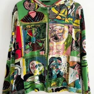 Colorful Abstract Art Hoodie Picaso Jacket XL